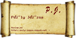 Pély Józsa névjegykártya